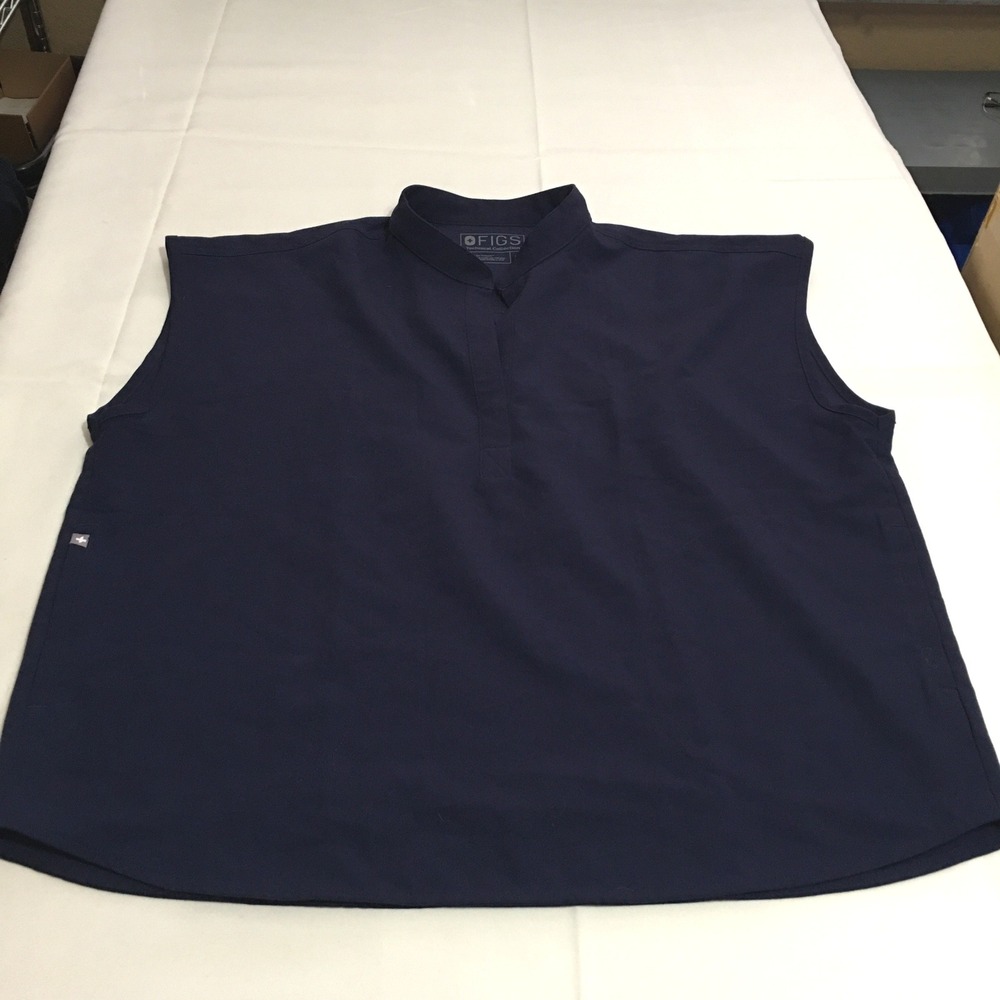 Figs Womens Rafaela Oversized Scrub Top XL Navy Blue Sleeveless
